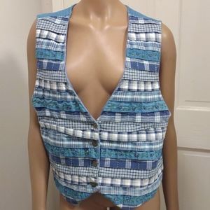 Vintage Bedford Fair Denim Patchwork Vest